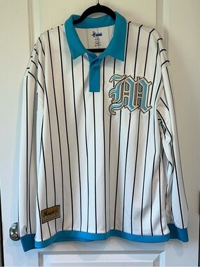 Men’s Streetwear Jersey Polo Moist Moguls Warren James Long Sleeve Size XL